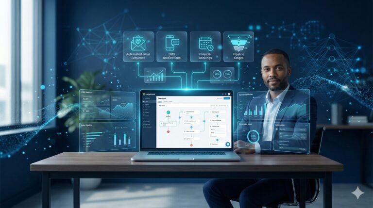 GoHighLevel automation dashboard for digital agencies