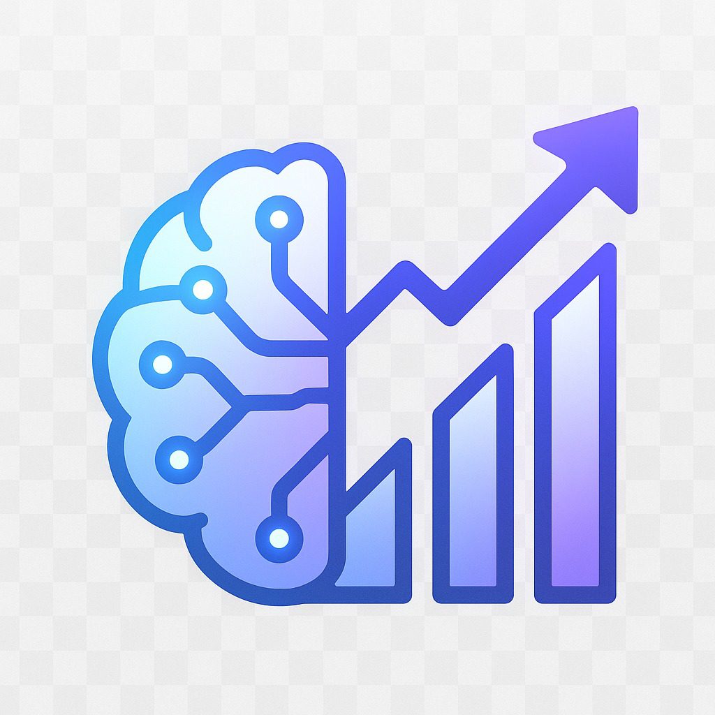AI brain with growth chart icon representing intelligent marketing automation and data-driven ROI - Cerebrozenox AI
