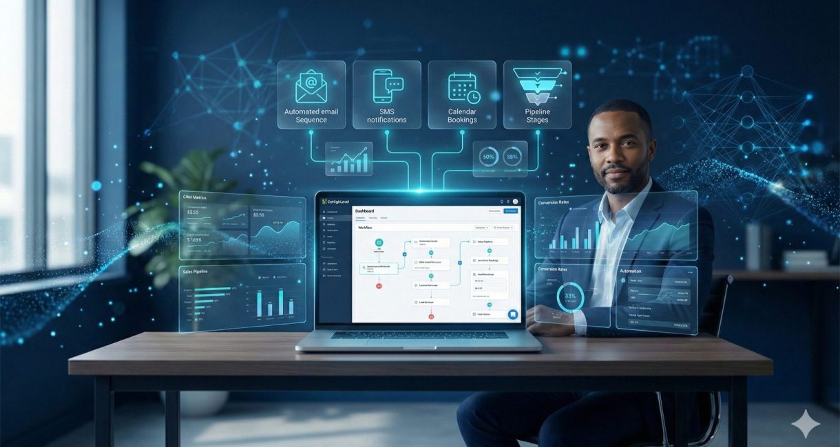 GoHighLevel automation dashboard for digital agencies